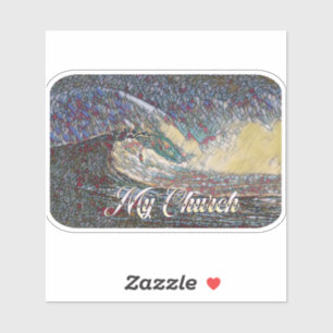 Sticker Église du surf