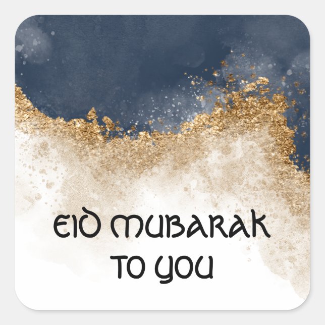 Sticker EID MUBARAK customisé, COULEUR D'EAU MODER (Devant)