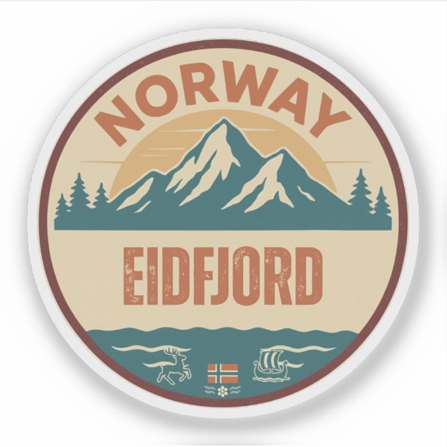 Sticker Eidfjord, Norge Norvège (Devant)