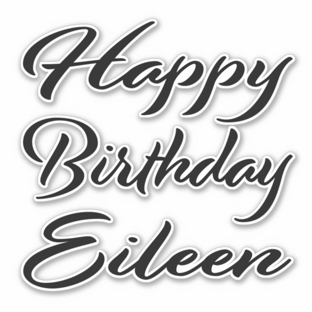 Sticker Eileen Nom Prénom Anniversaire de l'autocollant no (Devant)