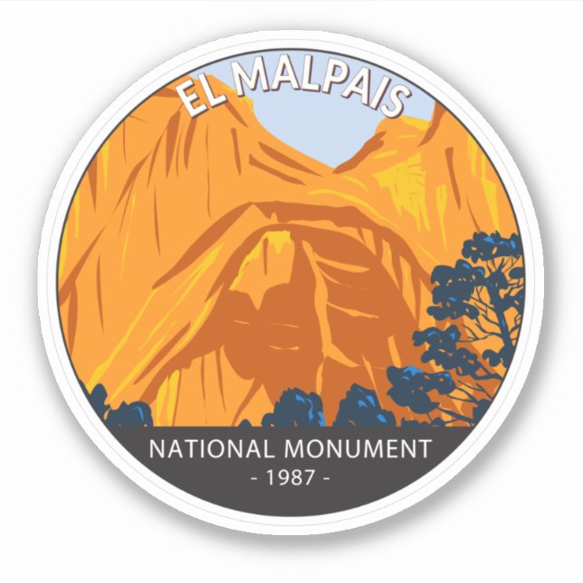 Sticker El Malpais Monument National Nouveau Mexique Vinta (Devant)