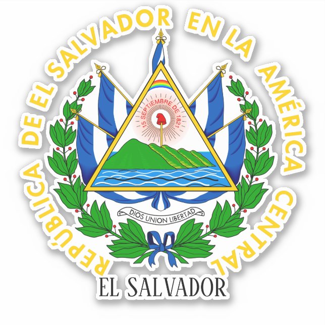 Sticker El Salvador Armoiries Nationales Patriotique (Devant)