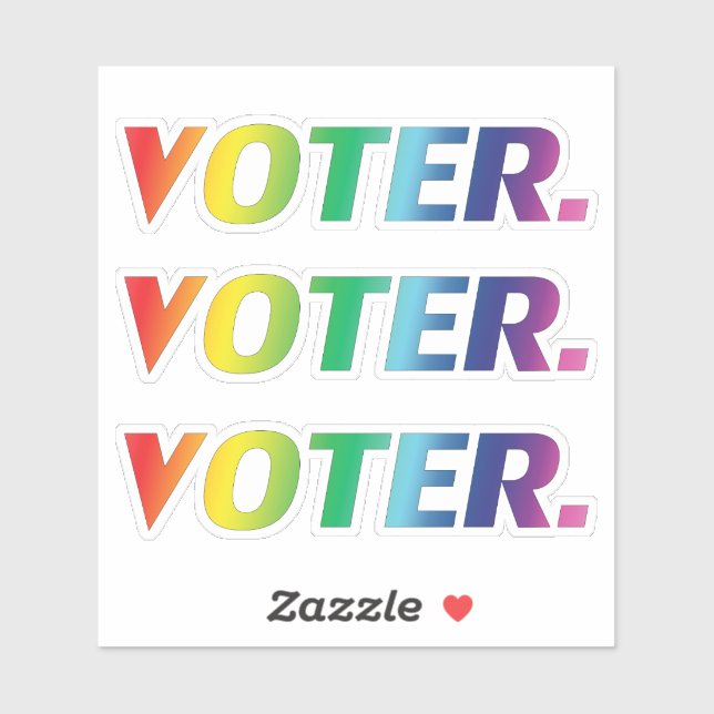 Sticker "électeur" Fierté lgbtq lgbt couleurs - (Feuille)