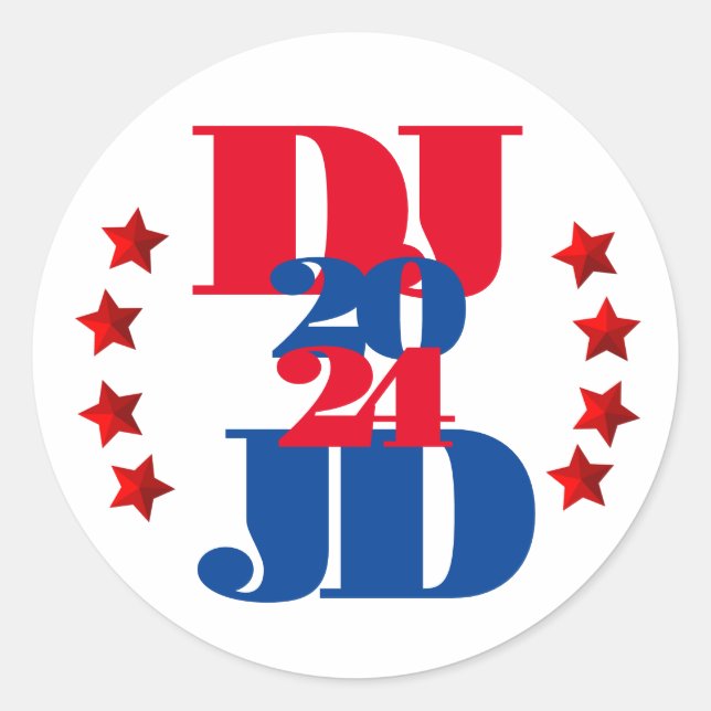 Sticker électoral DJ & JD 2024 Trump Vance (Devant)