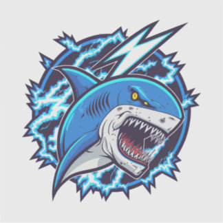 Sticker electric shark