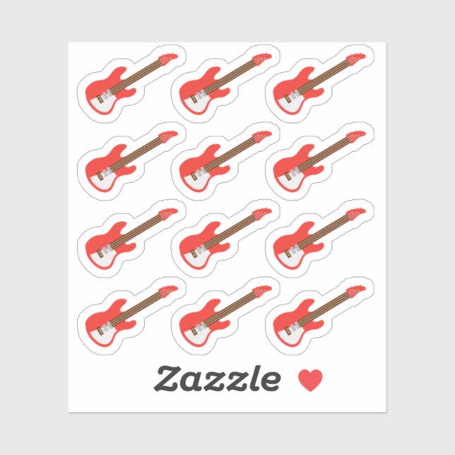 Sticker Electro Guitare Musique Leçon Rappel Bujo Planner (Feuille)
