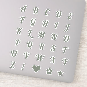 Sticker Élégant alphabet alphabet de lettres majuscules de