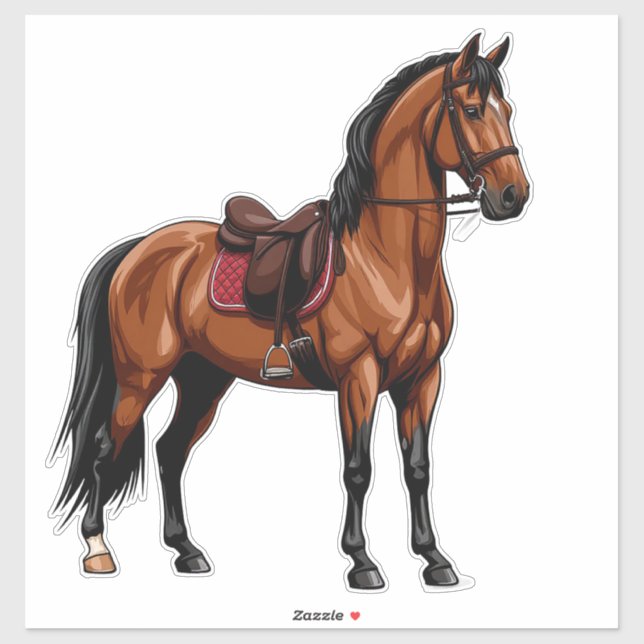 Sticker Elegant Brown Horse (Feuille)