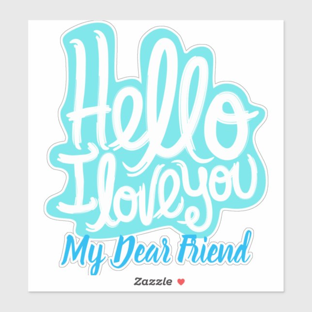 Sticker élégant design moderne tendance je vous aime (Feuille)
