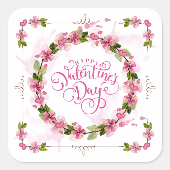 Sticker élégant et joyeux de Saint Valentin (Devant)