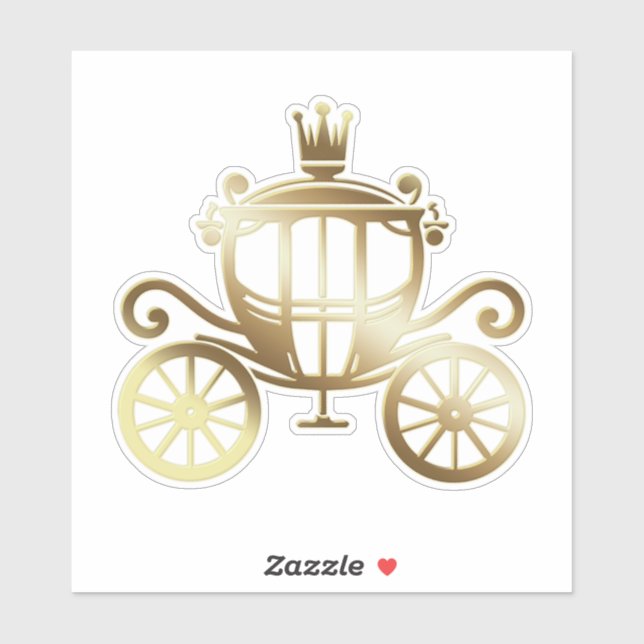 Sticker Elégant Gold Carriage Blue Storybook Royal (Feuille)