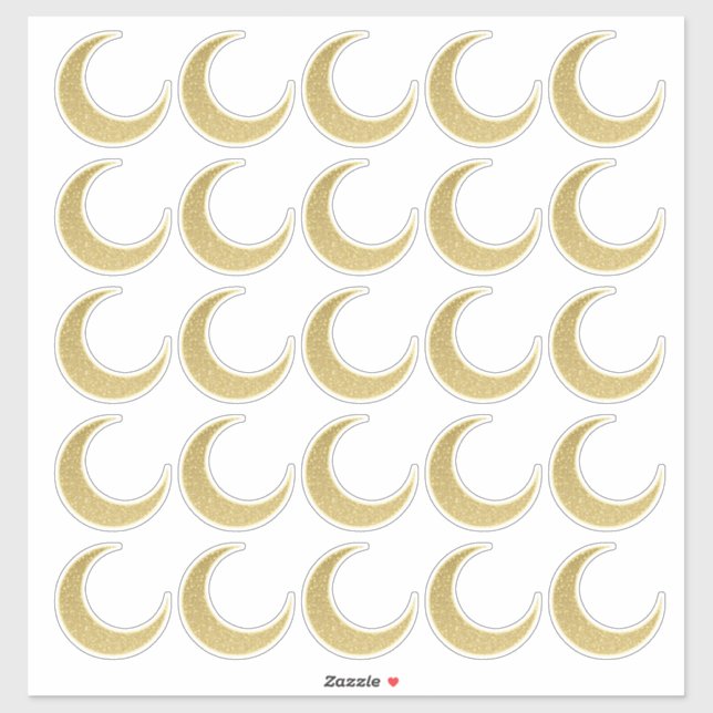 Sticker élégant Gold Celestial Lune (Feuille)