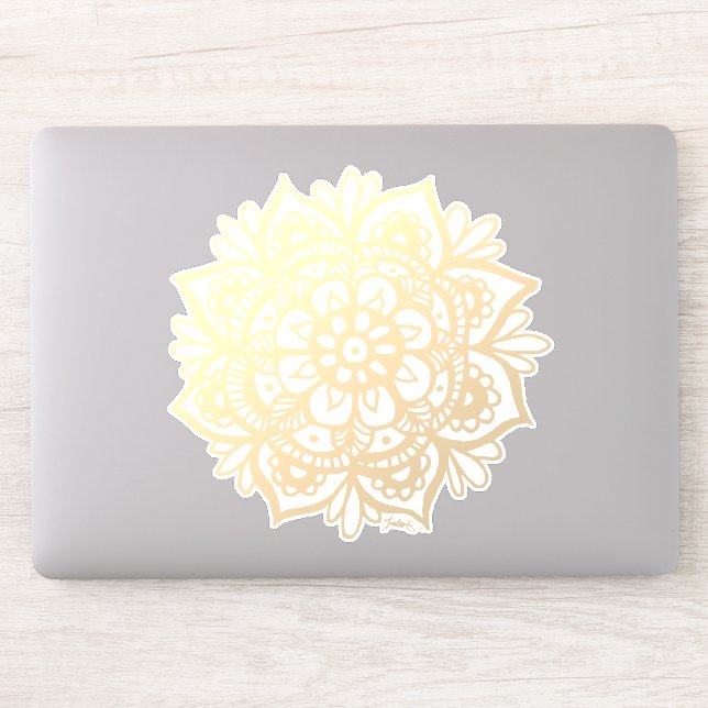 Sticker Elegant Gold Mandala (Ordinateur)