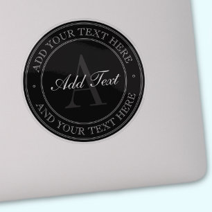Sticker Élégant gris noir modifiable Texte transparent
