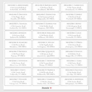 Sticker Elégant Mariage Adresse d'invité