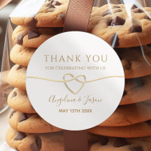 Sticker élégant Mariage or Merci