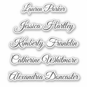 Sticker Elegant mignon nom de script blanc appartient à