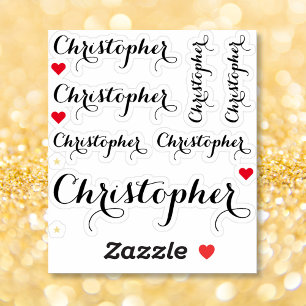 Sticker Élégant noir Nom de script Bureau Custom Cut Vinyl