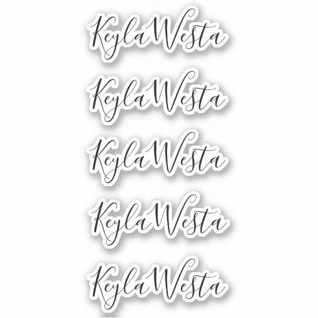 Sticker Élégant nom personnalisé manuscrit élégant (Devant)