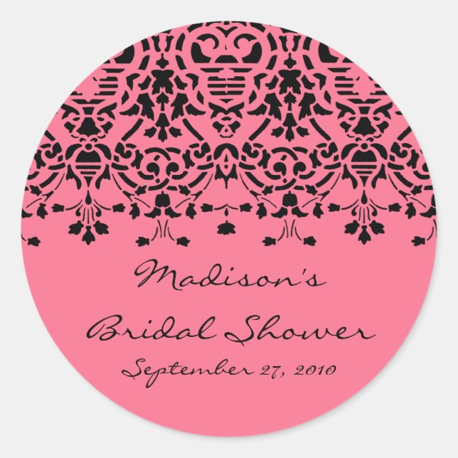 Sticker Elegant Rose & Black Damask Bride (Devant)