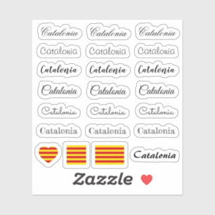 Sticker Élégant script Catalan, Catalogne /La Senyera Set