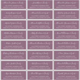 Sticker Élégant Script Dusty Mauve Mariage Adresse d'hôte