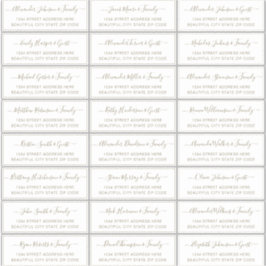 Sticker Élégant Script Gold White Mariage Adresse du clien