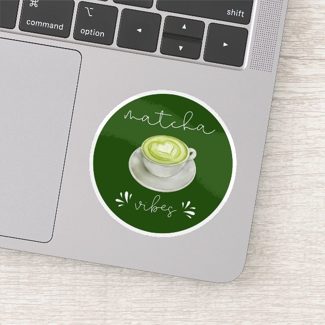 Sticker Élégant Script Moderne Matcha Vibes (Détail)