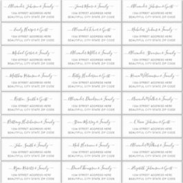 Sticker Élégant Script noir blanc Mariage Adresse du clien
