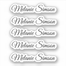 Élégant script noir blanc nom personnalisé