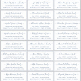 Sticker Élégant Script White Navy Mariage Adresse du clien