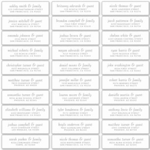Sticker Élégant Simple Chic Mariage Nom d'hôte Adresse