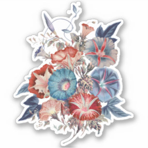 Sticker Élégant Vintage japonais matin fleur de gloire