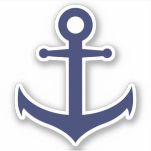 Sticker Elégante ancre bleue marine minimale