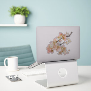 Sticker Elégante aquarelle douce oranger fleurs florales
