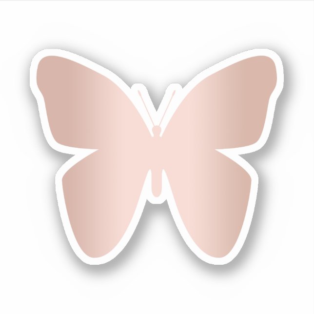 Sticker Elégante butterie en or rose moderne (Devant)