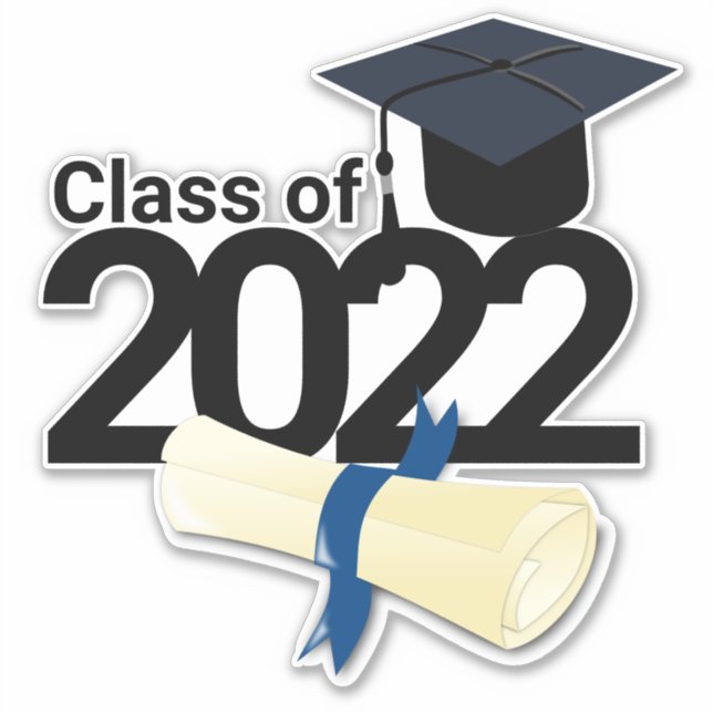 Sticker Élégante classe de diplôme de l'année personnalisé (Devant)