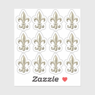 Sticker Elégante Fleur de Lis Invitation Vintage