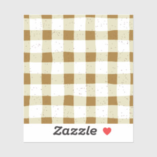 Sticker Elégante terre ton brun et plaid beige Scrapbook