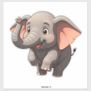 Sticker Élément de dessin animé d'éléphant bébé adorable