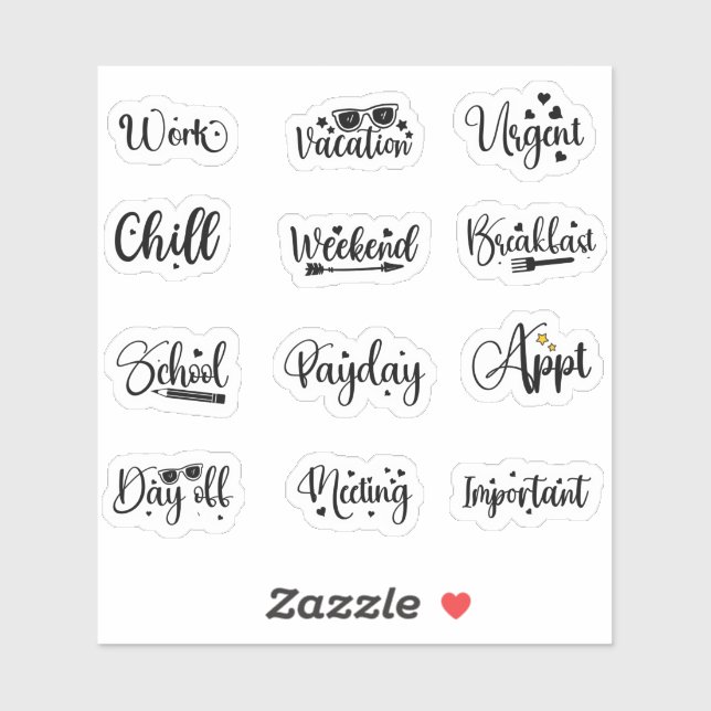 Sticker Éléments essentiels du planificateur : feuille d'a (Feuille)