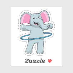 Sticker Eléphant à Fitness avec pneus Fitness