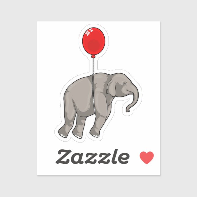 Sticker Éléphant avec ballon (Feuille)