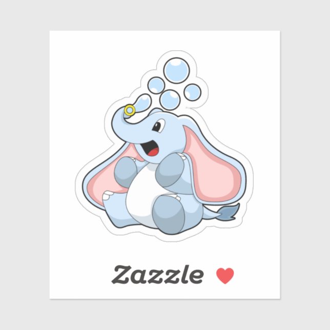 Sticker Eléphant avec bulles d'eau (Feuille)