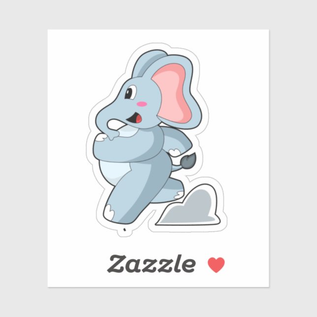 Sticker Eléphant coureur (Feuille)