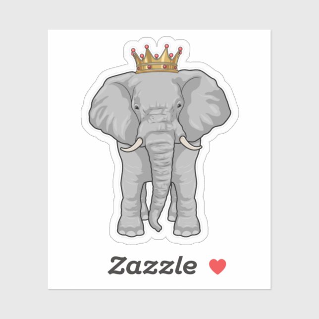 Sticker Elephant King Crown (Feuille)
