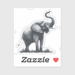 Sticker Eléphant majestueux avec tronc élevé