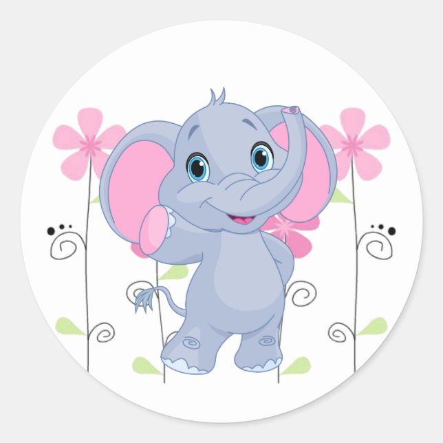Sticker-Elephant Runder Aufkleber (Vorderseite)