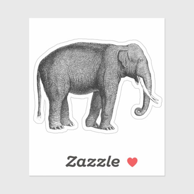 Sticker Eléphants asiatiques Imprimer (Feuille)