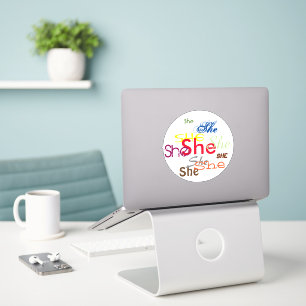 Sticker Elle ou pronom personnalisé partout